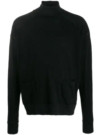 The Viridi-anne Roll Neck Long Sleeve Top In Black