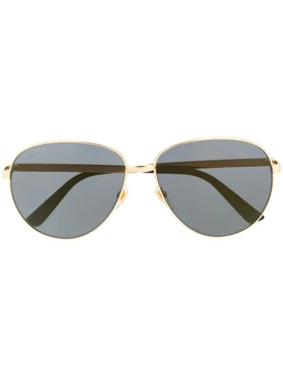 Gucci Aviator Frame Sunglasses In Black