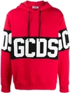 Gcds Band Cotton Sweatshirt Hoodie In Red