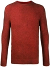 Avant Toi Melange Knit Jumper In Red