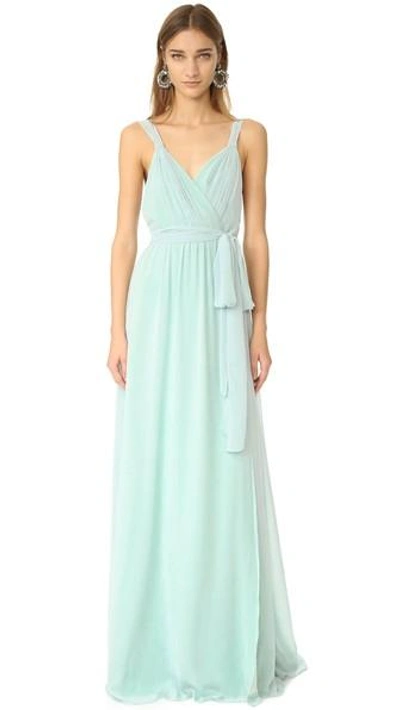 Joanna August Cindy Pleated Wrap Gown In Dreamweaver