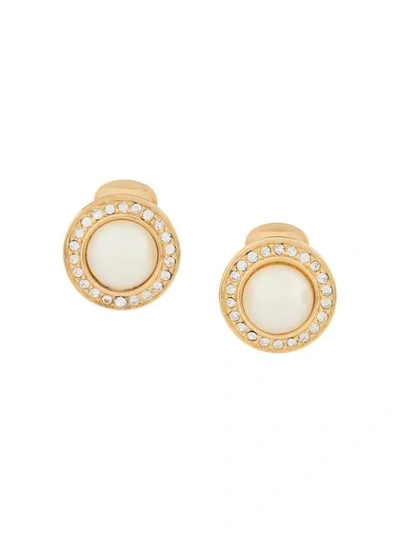 Pre-owned Dior Clip-on Earrings In Gold