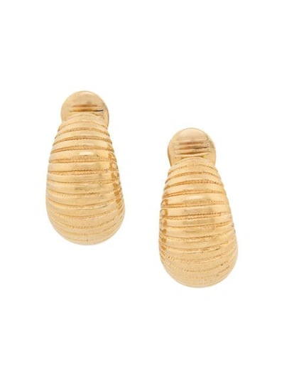 Pre-owned Monet 1980s  Clip-on Earrings In Gold