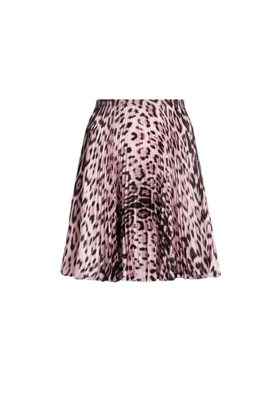 Roberto Cavalli Heritage Jaguar Print Mini Skirt In Pink