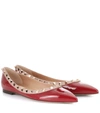 Valentino Garavani Rockstud Pointed Toe Ballerina Flat In Rock Pink