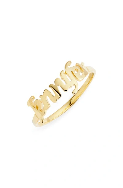 Argento Vivo Personalized Sterling Silver Ring In Gold