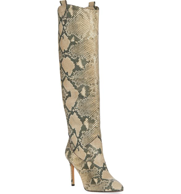 kervana croc embossed knee high boot