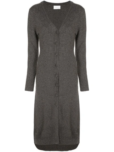 Alexandra Golovanoff Grey V-neck Knit Dress