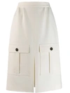 Chloé White Front Slit Skirt
