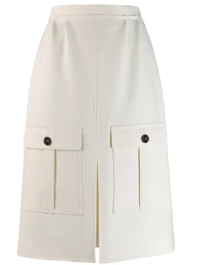 Chloé White Front Slit Skirt