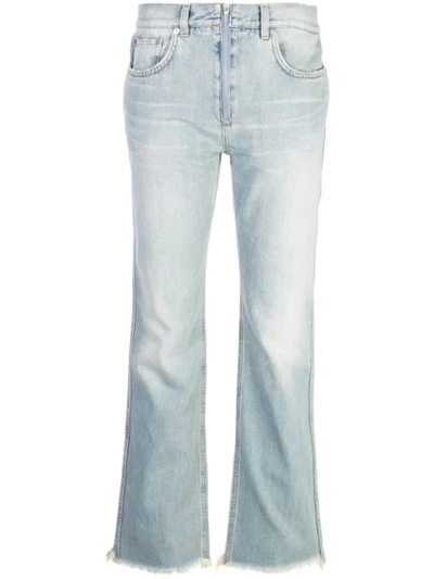 Givenchy Flared Distressed Light Blue Jeans In White