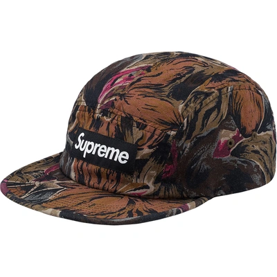 Pre-owned Supreme  Painted Floral Camp Cap Olive
