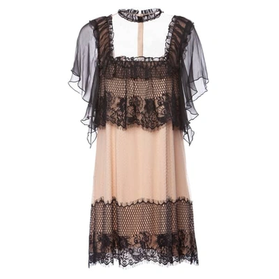 Nissa Contrasting Details Lace Dress