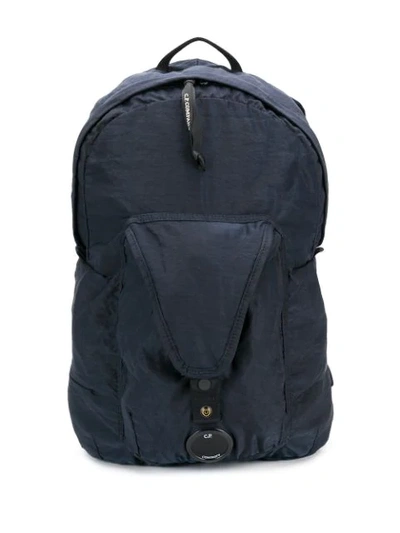 C.p. Company Goggle Blue Nylon Satin Backpack
