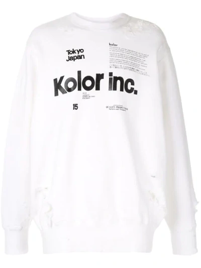 Kolor Printed Logo Sweatshirt In White