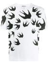 Mcq By Alexander Mcqueen Swallow Print T In White