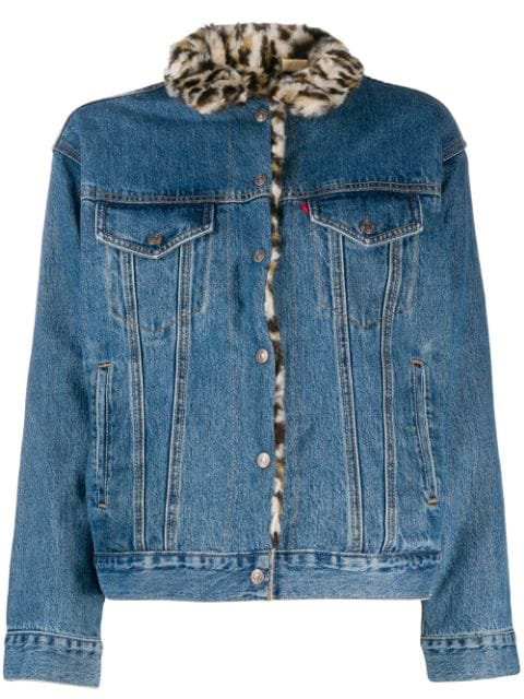 Levi's Shearling-lined Denim Jacket In Blue | ModeSens