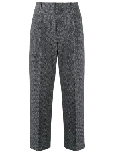 Alexander Wang Herringbone Print Trousers In Grey