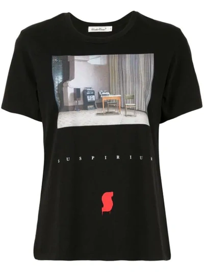 Undercover Contrast Print T-shirt In Black