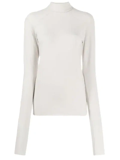 Haider Ackermann Fine Knit Roll Neck In Neutrals