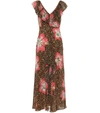 Rixo London Antoinette Ruffled Printed Silk Crepe De Chine Midi Dress In Hawaii Giraffe
