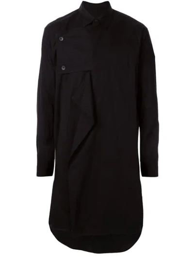 Julius Buttoned Panel Oversized Shirt In Black