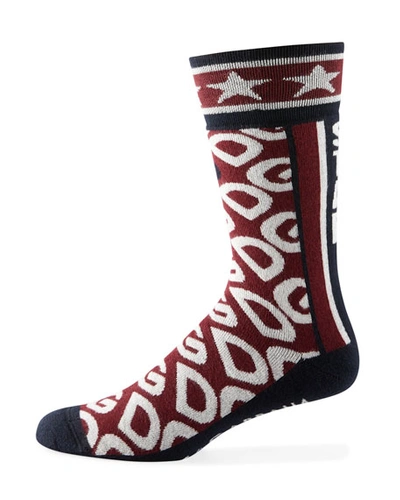 Dolce & Gabbana Men's Dg Logo Mania Socks In Dark Red