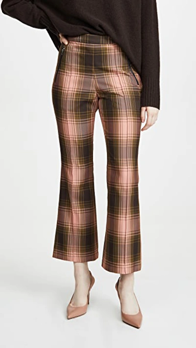 Rachel Comey Luca Plaid Flare Pants In Pink