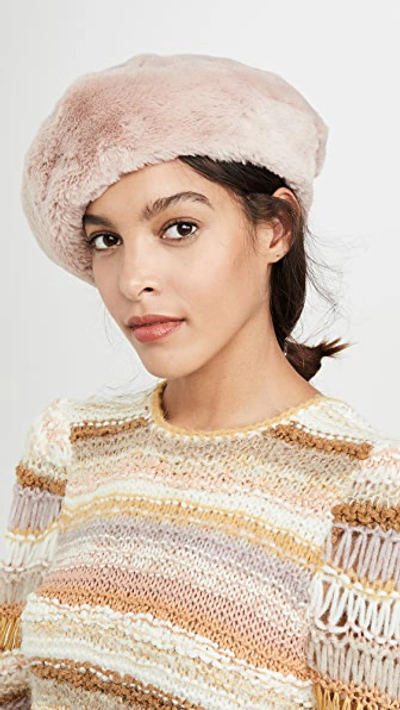 Eugenia Kim Mishka Faux-fur Beret Hat In Baby Pink