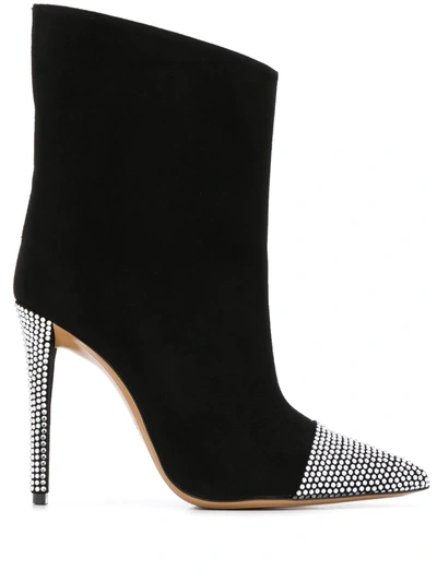 Alexandre Vauthier Christie Crystal-embellished Suede Ankle Boots In Black