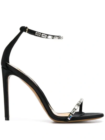 Alexandre Vauthier Carla Crystal-embellished Patent-leather Sandals In Black