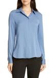 Theory Classic Fitted Stretch Silk Shirt In Cornflower