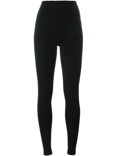 N.peal Mélange Cashmere And Silk-blend Leggings In Black