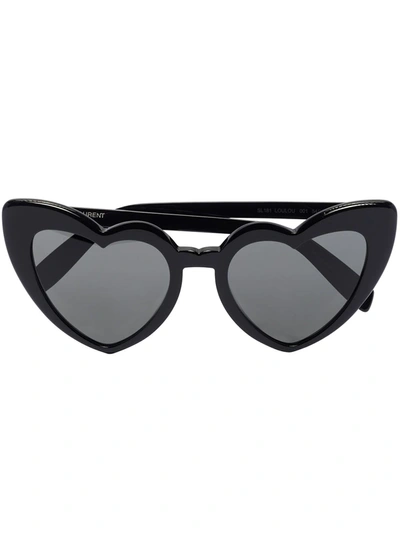 Saint Laurent Lou Lou Oversized Heart Sunglasses In Black