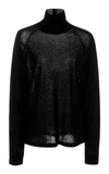 Vince Rib-trim Raglan Turtleneck Sweater In Black