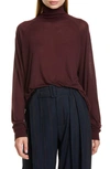 Vince Rib-trim Raglan Turtleneck Sweater In Dahlia Wine