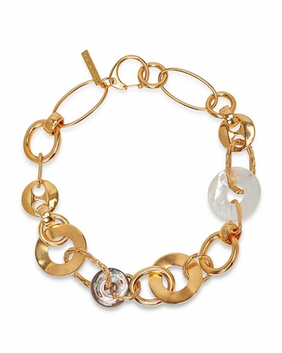 Lizzie Fortunato Solstice Mixed-link Necklace In Gold