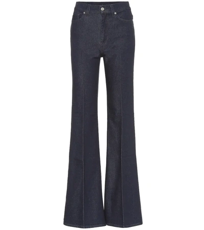 7 For All Mankind Minimal High-rise Flared Jeans In Blue