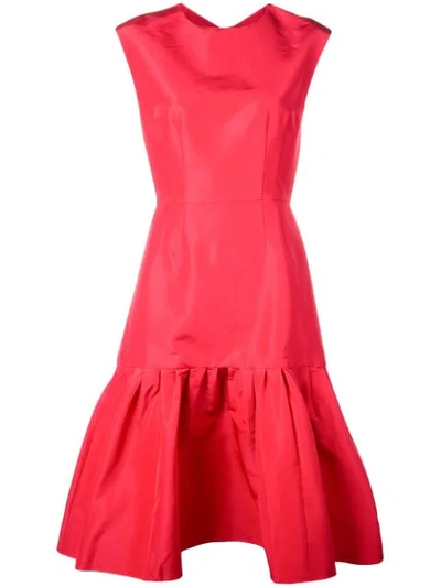 strapless open back dress Long Sleeves Sweetheart Sheath Red Wedding Guest Dress with Split main image 0
