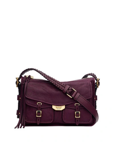 Rag & Bone Field Leather Crossbody Messenger Bag In Dark Purple