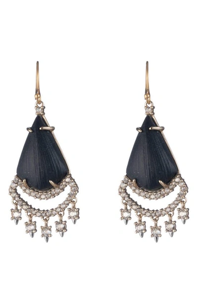 Alexis Bittar 10k Gold Plated Lucite Crystal Drop Earrings In Black