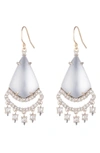Alexis Bittar Crystal Lace Chandelier Earrings In Silver