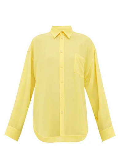 Balenciaga Oversized Button-up Shirt In Yellow