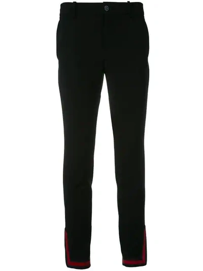 Gucci Slim-fit Cotton-blend Trousers In Black
