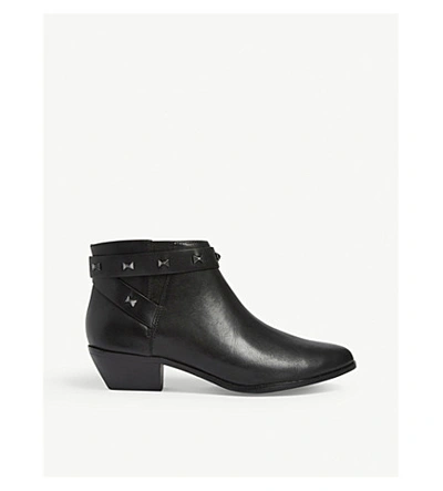 Ted Baker Homada Studded Leather Ankle Boots In Black