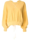 Bassike Lace-up Sweatshirt In Yellow