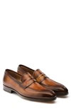 Magnanni Rolly Apron Toe Penny Loafer In Brown Leather