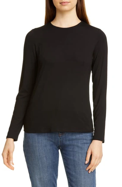 Eileen Fisher System Long-sleeve Tee In Black