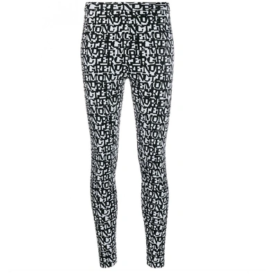 Moncler Grenoble Logo-intarsia Stretch-knit Leggings In Black