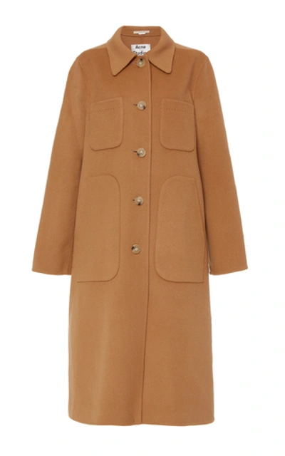 Acne Studios Orein Single-breasted Double-faced Wool Coat In Neutral